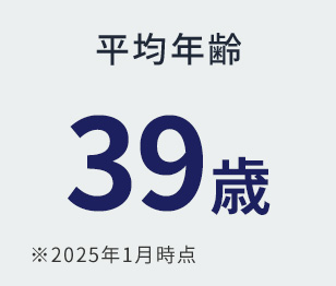 平均年齢 39歳 ※2025年1月時点